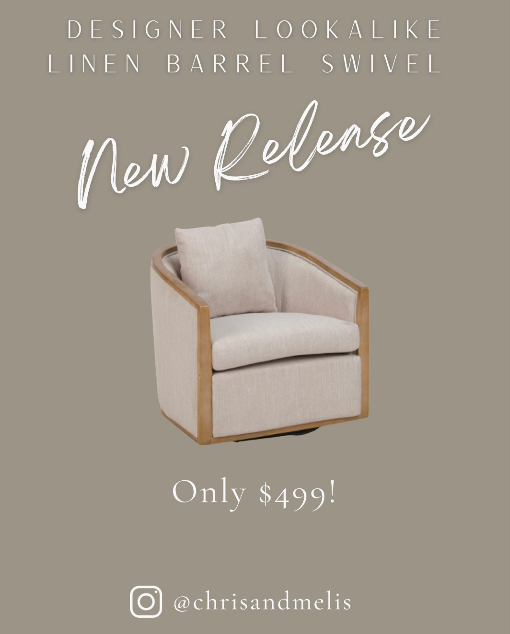 Designer lookalike Barrel Swivel chair, only $499 with free shipping!

#LTKhome #LTKsalealert
