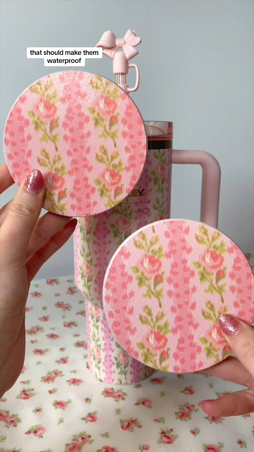 making DIY coasters to match my LoveShackFancy Stanley 🎀

@loveshackfancy @stanley_brand 

#loveshackfancy #stanley #stanleycup #stanleytumbler #tissuepaper #crafts #coasters 

#LTKStyleTip #LTKHome #LTKWatchNow