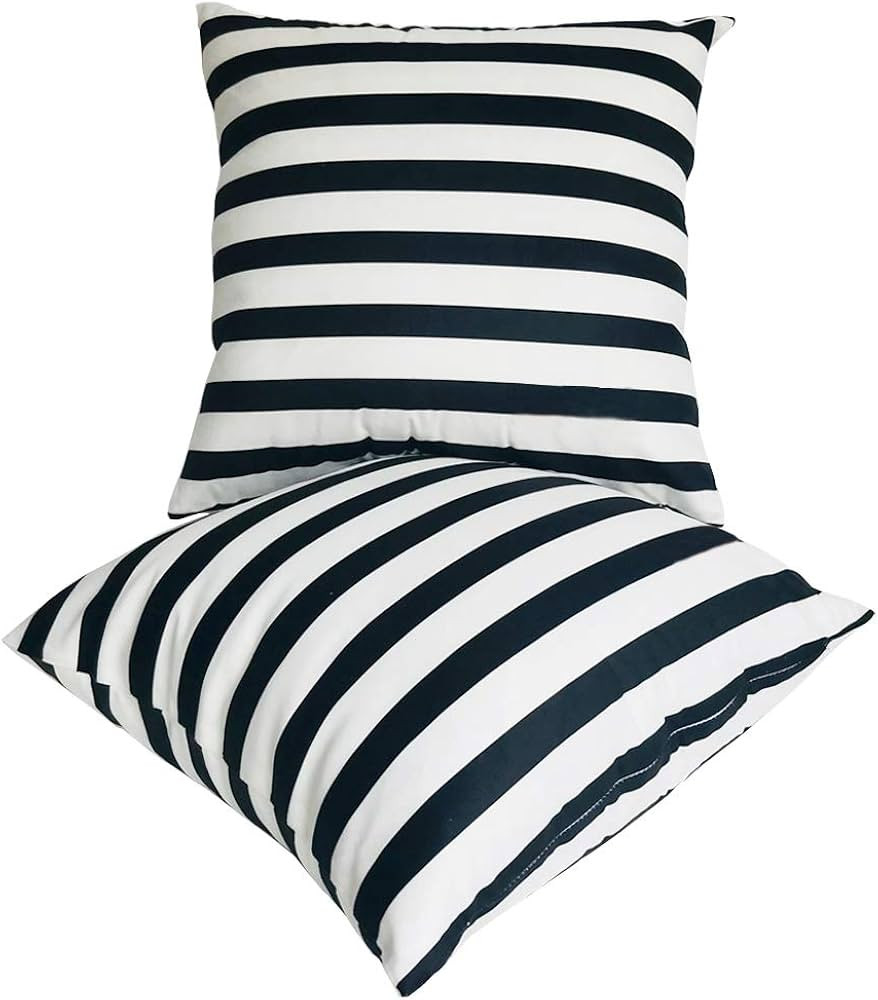 2Pack Black&White Striped Pillow Covers Morden Simple Life Throw Pillowcases Home Decorative Cush... | Amazon (US)