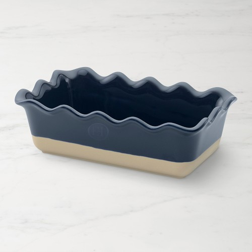 Emile Henry French Ceramic Ruffled Loaf Pan, Navy | Williams-Sonoma