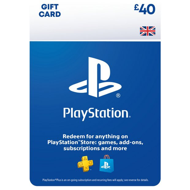 Buy PlayStation Store 40 GBP Gift Card | Playstation Plus | Argos | argos.co.uk