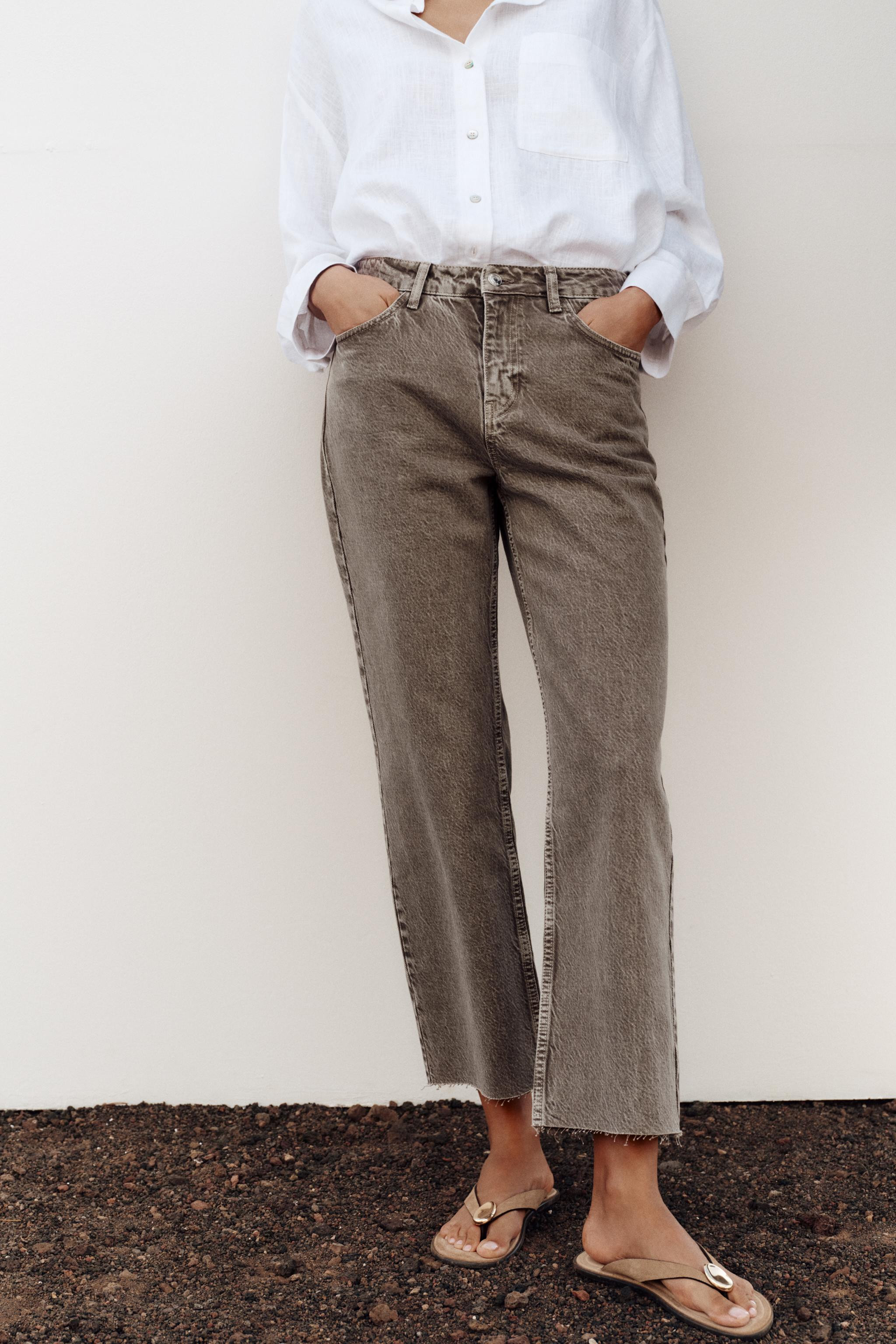 HIGH WAIST - STRAIGHT LEG - ANKLE LENGTH - RIGIDHigh-waisted ankle-length jeans with five pockets... | Zara US