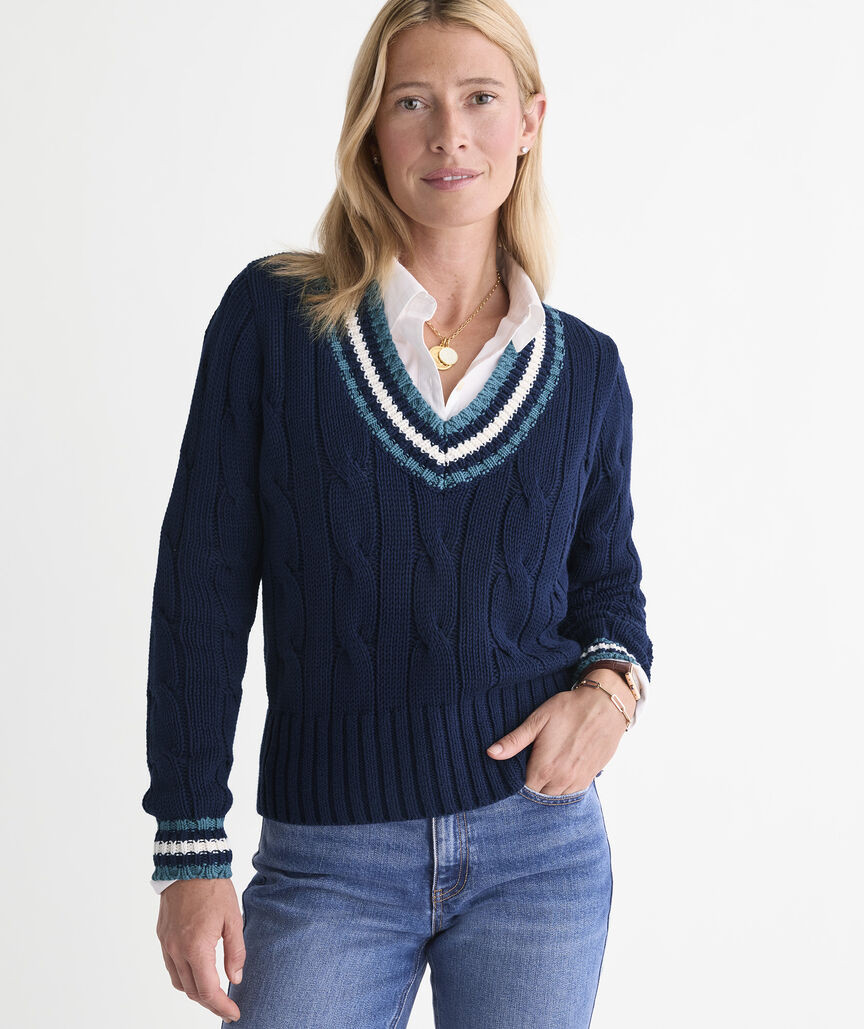 Katie Cotton Varsity Sweater | vineyard vines