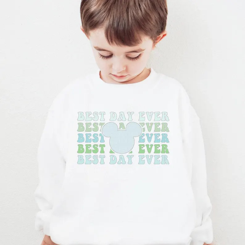 Best Day Ever Sweatshirt Kids Mouse Ears Sweatshirt Toddler Crewneck Sweatshirt Happiest Place Mo... | Etsy (Global)