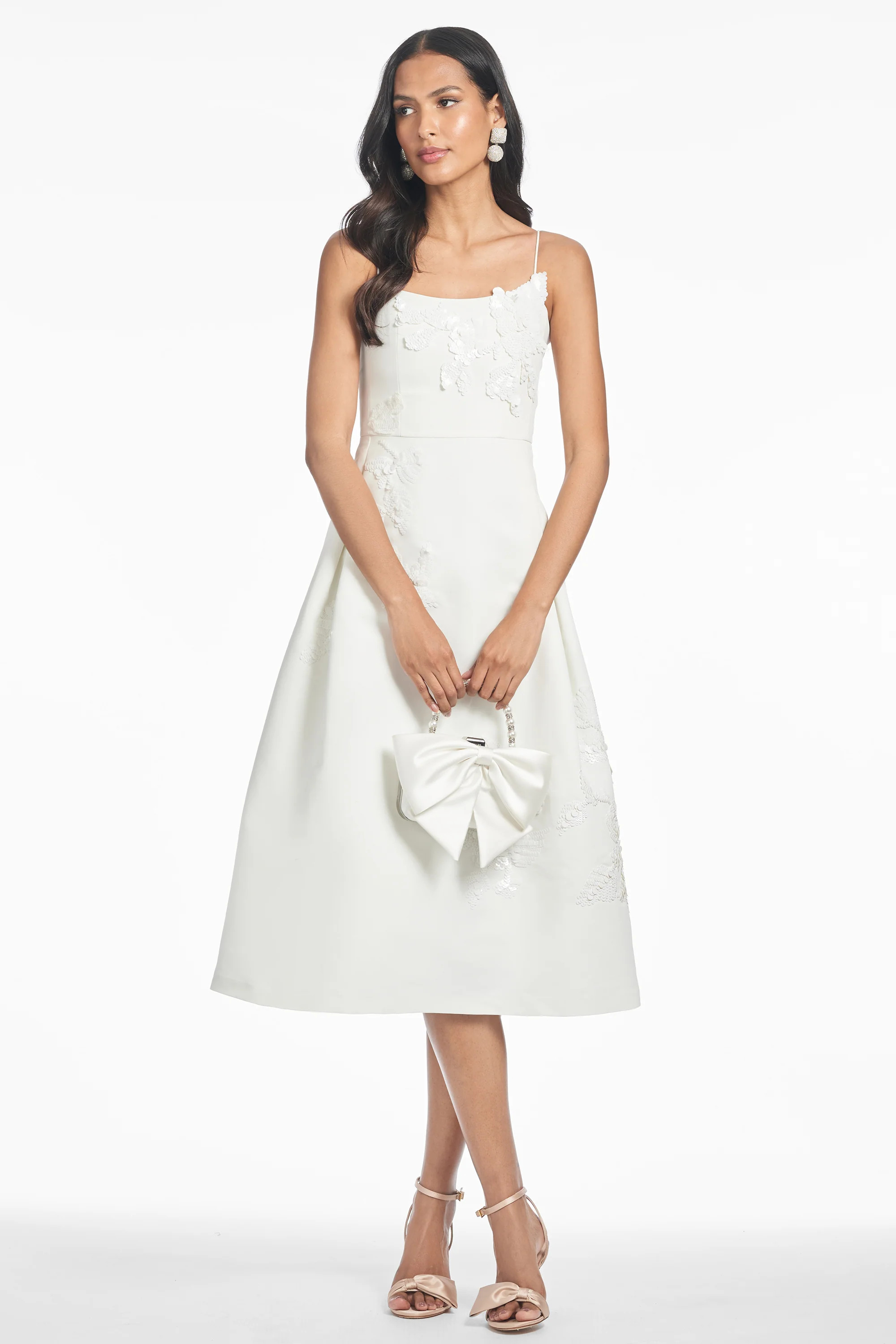 EMBELLISHED AUDRA DRESS - IVORY | Sachin and Babi