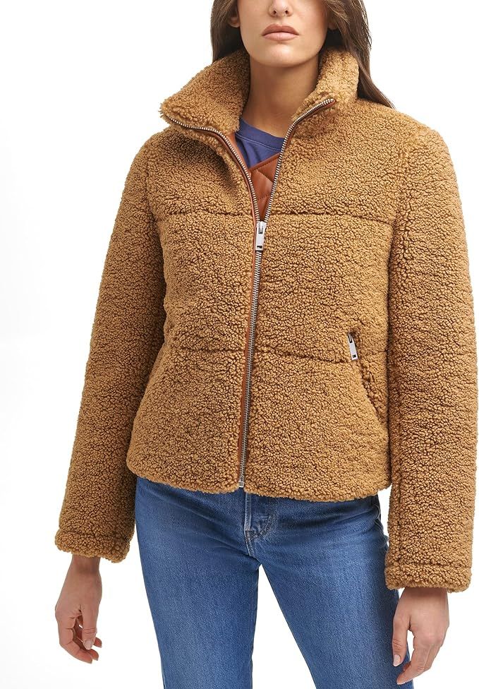 Levi's Women's Breanna Puffer Jacket (Standard and Plus Sizes), Chestnut Sherpa, Small at Amazon ... | Amazon (US)