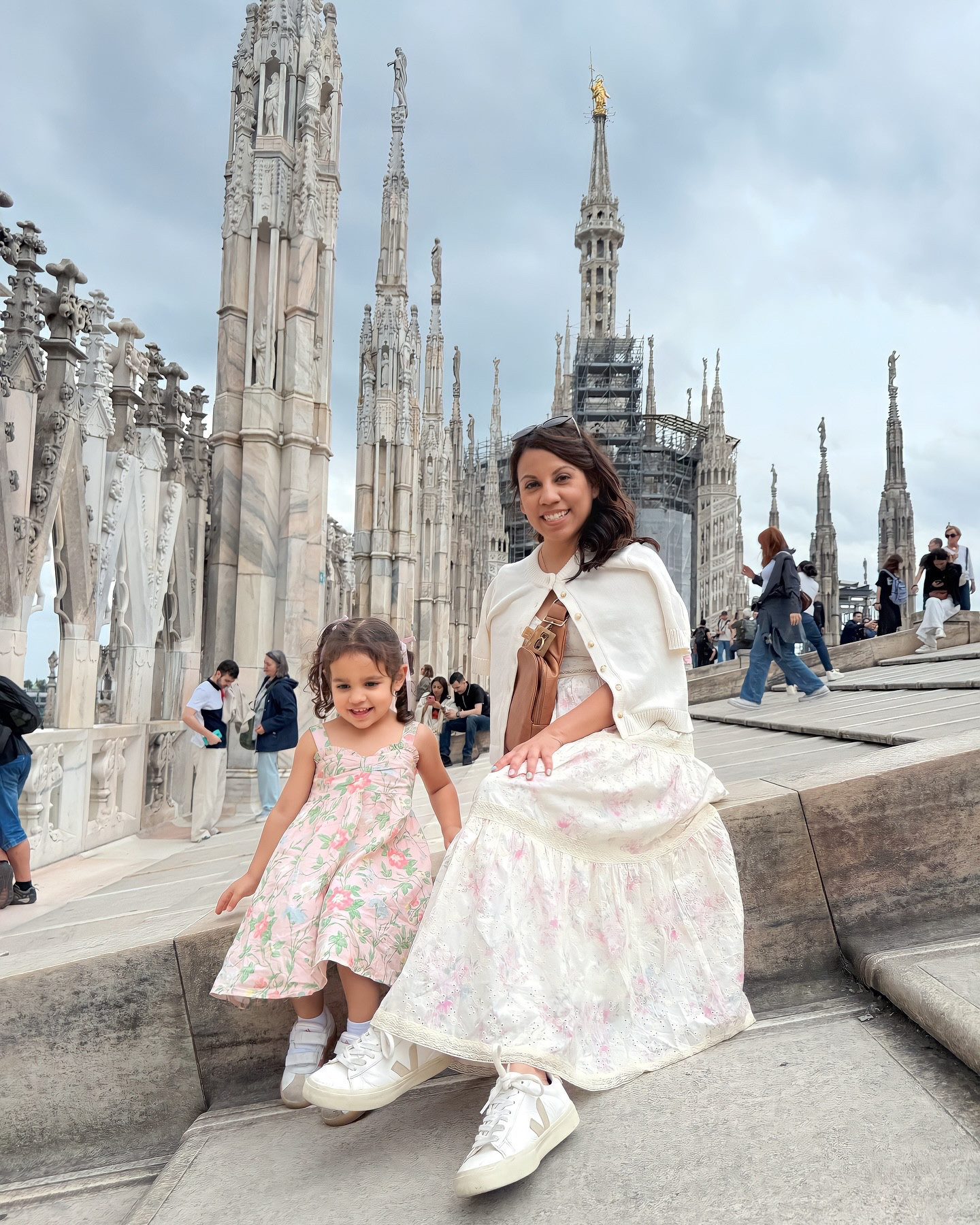 Still catching up on Milan days. We started the morning on the metro heading to the Leonardo da Vinci Museum, but right as the train was about to leave, it stopped because a man had passed out on the floor. He may have had one too many the night before. Someone eventually stepped in to help, and once things settled, we were back on our way.

The museum was huge. With two little kids and after already going to several churches and museums, it was hard to stay focused. But once we reached the Leonardo da Vinci section, I was locked in. That was the coolest part. They had replicas of his sketches and inventions, and I was all about it. Uncle Bill stepped into tour guide mode again, and I was quietly hoping the kids were actually picking up a thing or two from him.

Later that day, we went to the top of the Duomo. I booked elevator tickets ahead of time because I knew I was going to be done with stairs by that point. It ended up being the easiest rooftop we visited. There were a few steps to get to the very top, but it wasn’t bad. The views were still beautiful, even with the scaffolding up.

Now about that big girl purchase. I started the trip thinking I wanted a Celine bag. I had photos saved and was convinced I knew exactly what I was looking for. But the bag I had been eyeing wasn’t Celine at all. It was Chloe. I totally mixed up the names because they sound so similar. We kept looking for Celine stores, and when I finally walked into one, I was confused why my bag wasn’t there. I pulled up my photos, looked closely, and realized I’d been searching for the wrong brand the whole time. It was a funny moment for sure. Eventually, I found the Chloe bag I wanted and bought it. Zach wasn’t thrilled, but I absolutely was.

#MilanWithKids #DuomoMilano #LeonardoDaVinciMuseum #ChloeBag #LuxuryBagFind #ItalyTravelDiaries #MomLifeAbroad #EuropeWithToddlers #FamilyTravelMoments #TravelWithKids #MilanShopping #ItalyAdventures #TravelStyle #MuseumWithKids #FamilyTrip2025 #LTKTravel #LTKBagFinds #MomLifeUnfiltered #BigGirlPurchase #TravelRealTalk