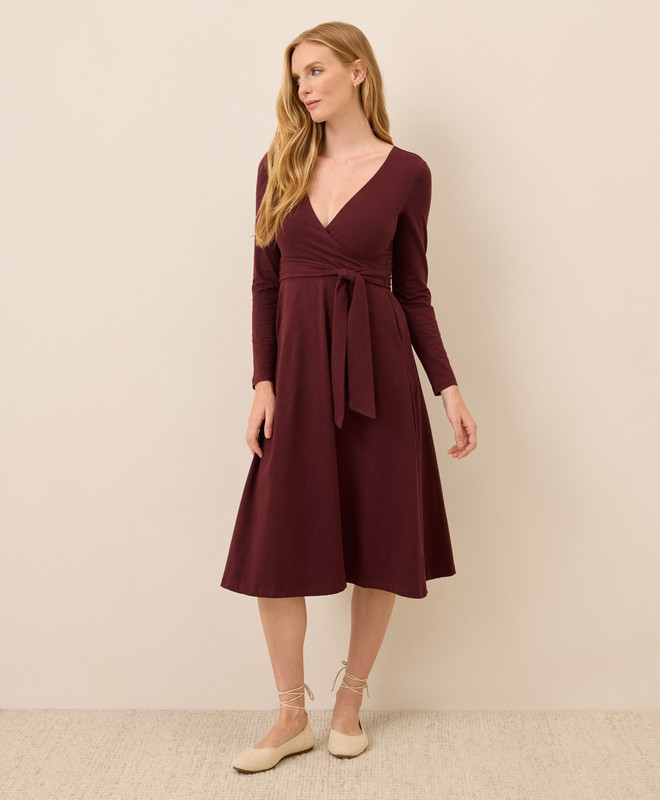 Women’s Fit & Flare Wrap Dress made with Organic Cotton | Pact | Pact Apparel