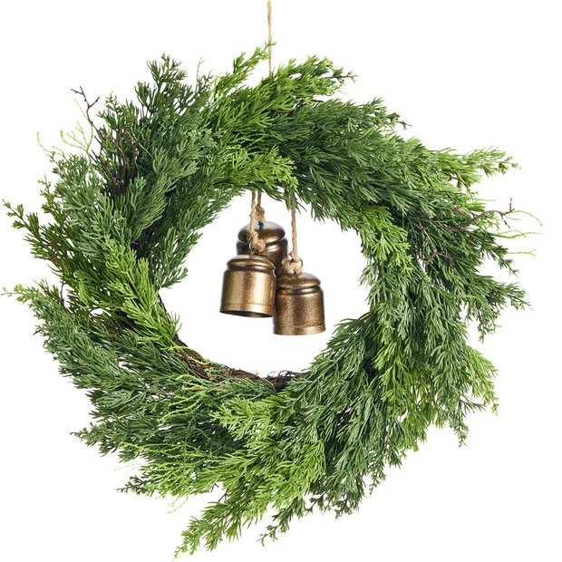 Buy Habitat Cedar & Bells Christmas Wreath | Christmas wreaths and garlands | Habitat | Habitat UK