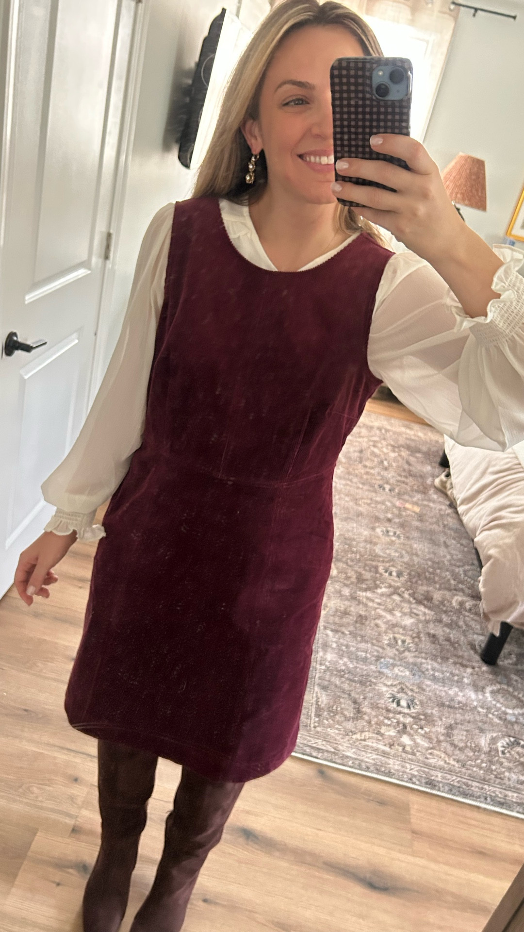 perfect holiday shift dress! I’m wearing it for Thanksgiving dinner. It’s super cozy, warm, and corduroy for a festive and autumnal feel. I think with the right blouse this could be perfect ALL winter and holidays.

Outfit for mom, holiday mom outfit, holiday outfits, holiday dress for mom, corduroy dress, Boden, classic British style, British aesthetic, British riding boots, Sam edelman dupe


#LTKmomlife #LTKHoliday #LTKMidsize