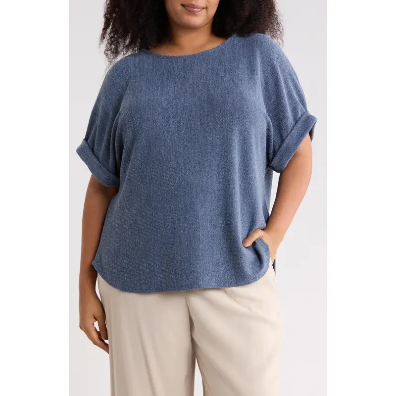 MAX STUDIO Dolman Short Sleeve Top in Oat/Black at Nordstrom Rack, Size 2X | Nordstrom Rack