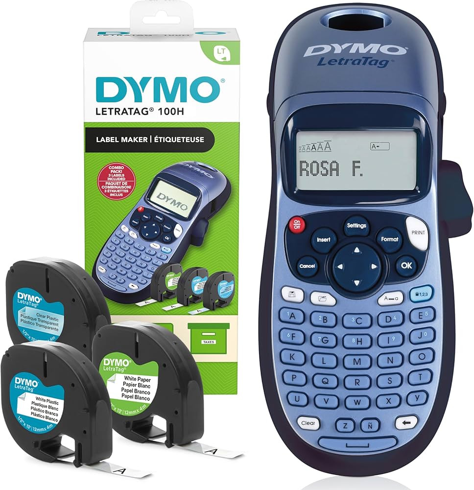 Dymo LetraTag LT-100H Label Maker Starter Kit | Handheld Label Printer Machine | with Plastic, Pa... | Amazon (UK)