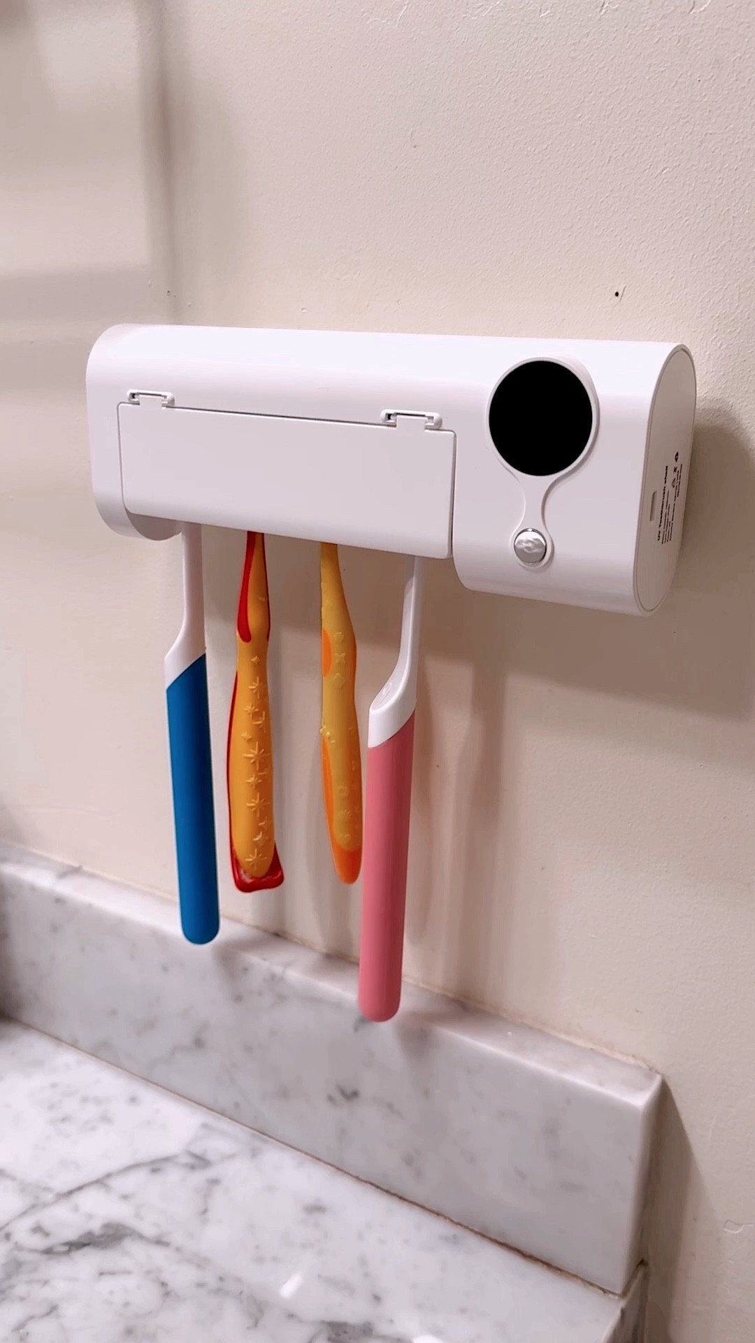 Amazon home finds for your bathroom! Got these two items to help keep the kids bathroom cleaner and more organized! The toothbrush holder also sanitizes their toothbrushes and the little shelf absorbs water quickly! 

#LTKfamily #LTKhome #LTKfindsunder50