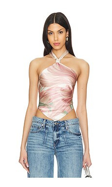 retrofete Jamie Top in Dusty Pink Botanical from Revolve.com | Revolve Clothing (Global)