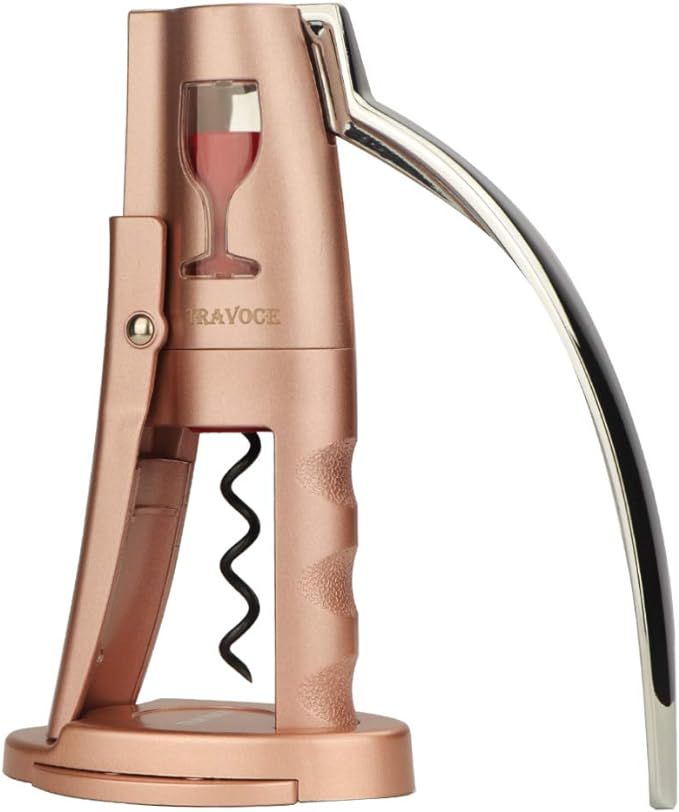 Premium Quality Lever Action Corkscrew Wine Bottle Opener with Foil Cutter (Rose Pink) | Amazon (US)