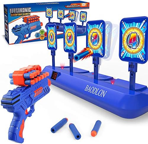 BAODLON Digital Shooting Targets with Foam Dart Toy Gun, Electronic Scoring Auto Reset 4 Targets ... | Amazon (US)