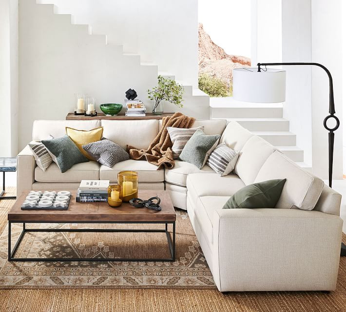 Pearce Square Arm Upholstered 3-Piece L-Sectional with Wedge | Pottery Barn (US)