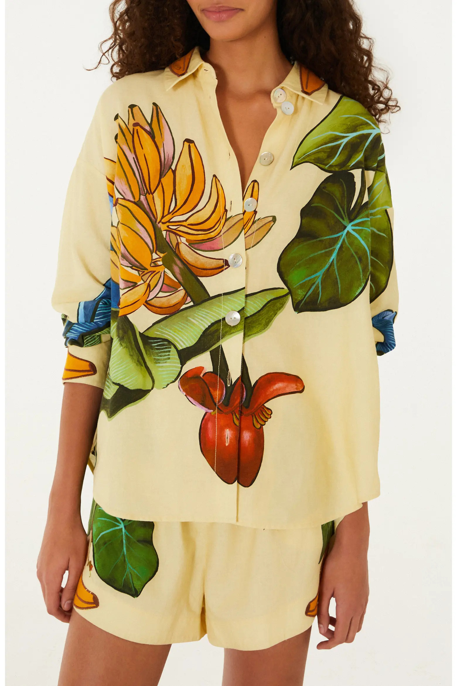 Fruit Print Linen Blend Button-Up Shirt (Women) | Nordstrom | Nordstrom