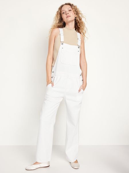 Baggy Wide-Leg Jean Overalls for Women | Old Navy (US)