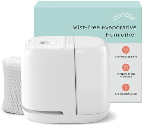 Canopy Bedside Humidifier 2.0, White, 36 HR Run Time, 2.5L Capacity - Reading Light & White Noise... | Amazon (US)