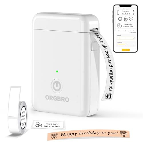 ORGBRO Label Maker Machine with Tape, X1 Portable Bluetooth Mini Label Printer, Support Pre-Cut & Continuous Label, Wireless Small Label Makers with Versatile App for School Home Office Organization | Amazon (US)