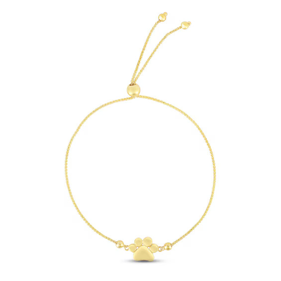 Paw Print Bolo Bracelet 14K Yellow Gold 9.5" | Kay Jewelers