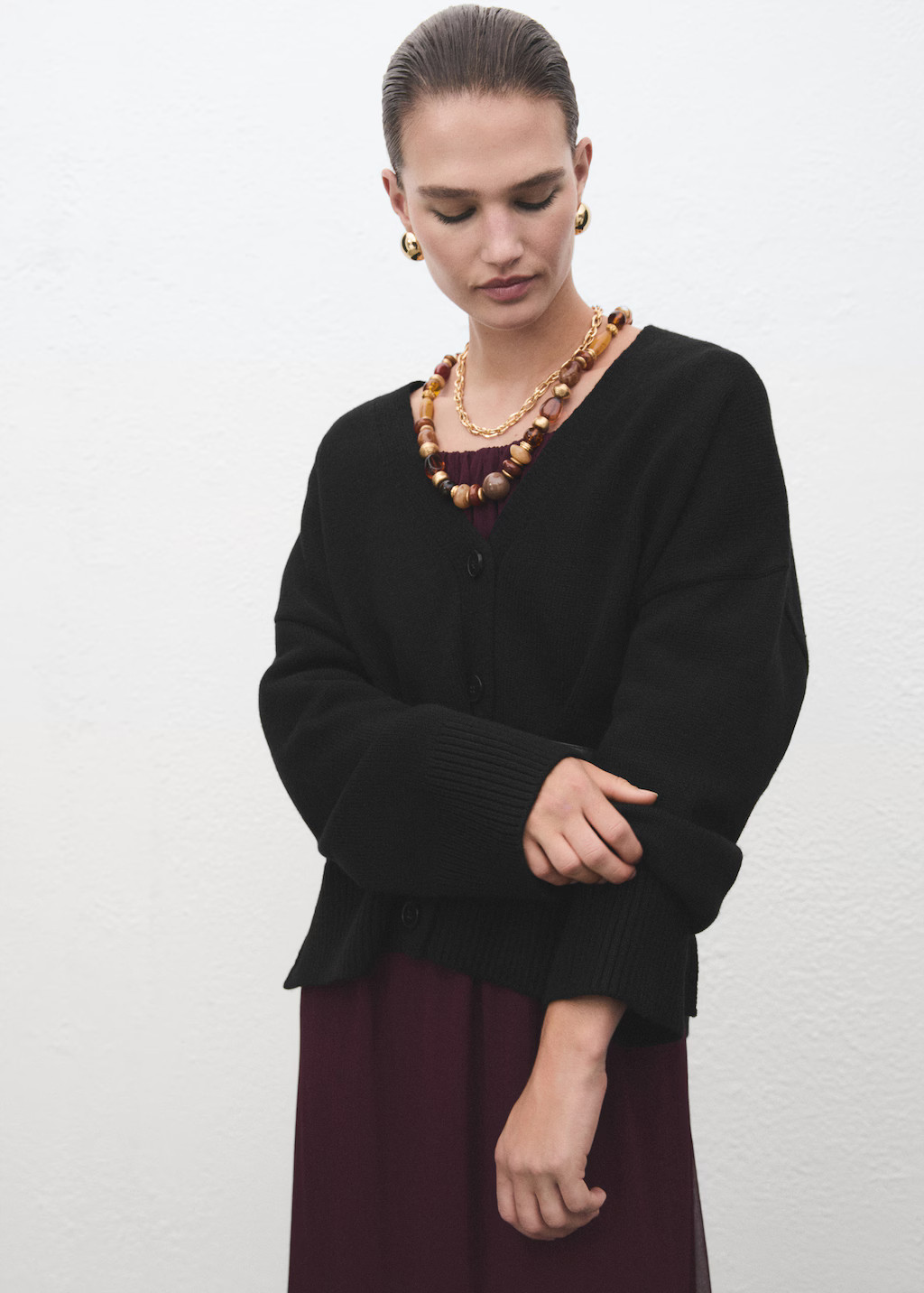 Oversize Cardigan mit V-Ausschnitt | Mango EU