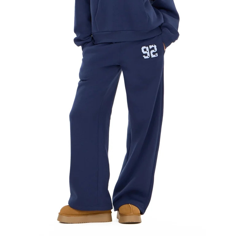 Forever 21 Women's Blue Y2K Jogger, Low-Rise Flare Design for Athleisure & Lounging, S | Walmart (US)