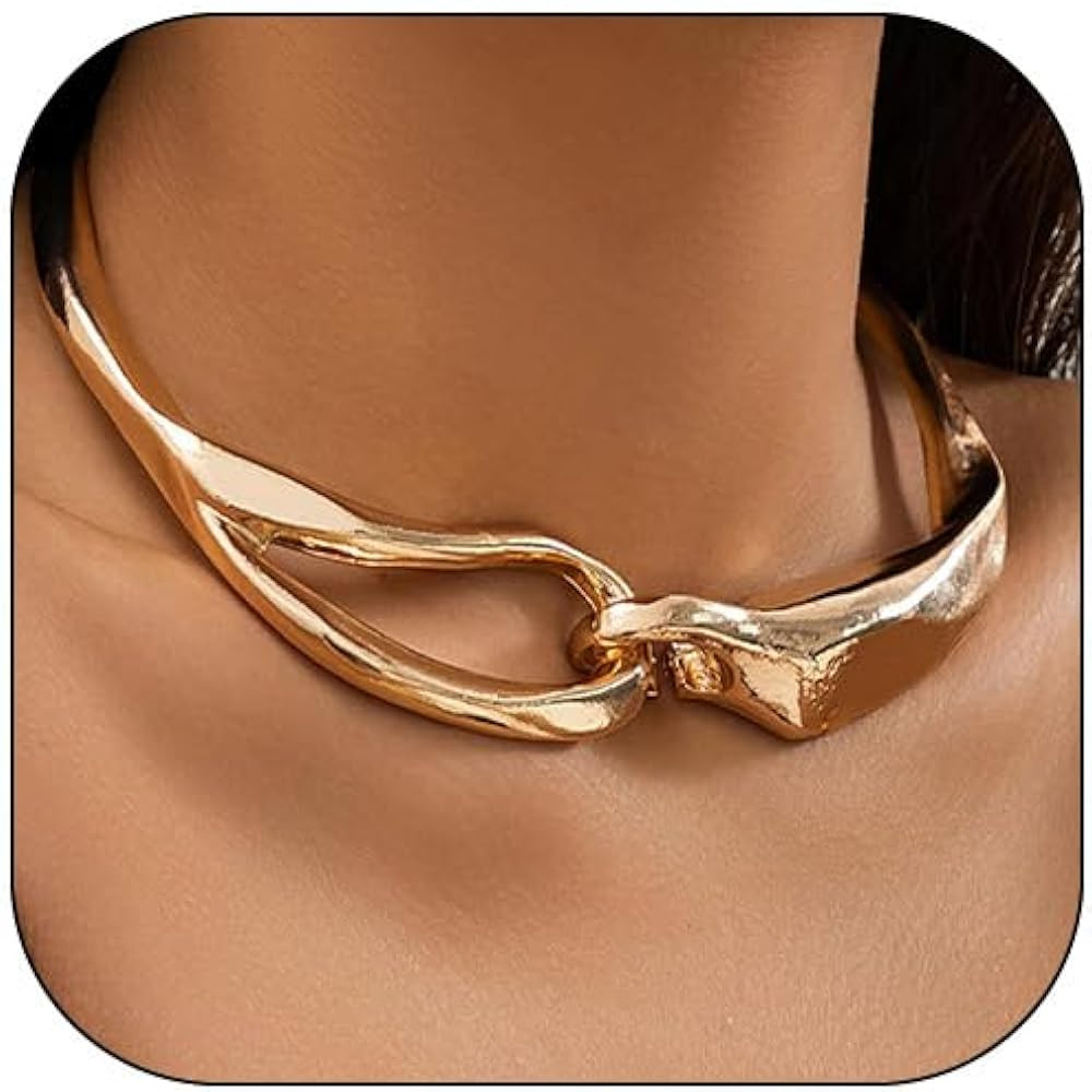 Dcfywl731 Gold Choker Necklaces for Women Chunky Gold Necklace Gold Statement Necklace Dainty Irr... | Amazon (US)