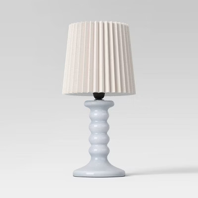 Mini Stick Table Lamp with Pleated Shade Blue - Room Essentials™ | Target