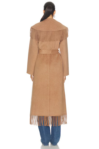 Carrie Fringe Robe Coat in Camel | Revolve Clothing (Global)