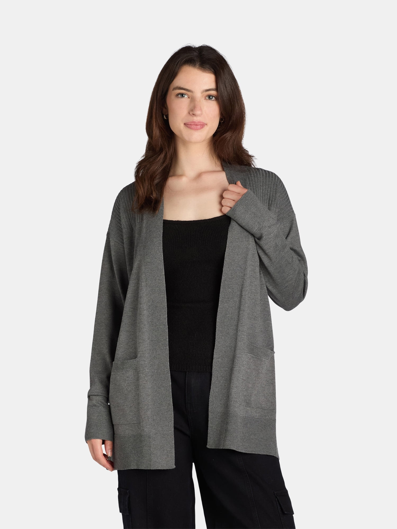 Time and Tru Women's Open Front Cardigan, Size XS-XXXL | Walmart (US)