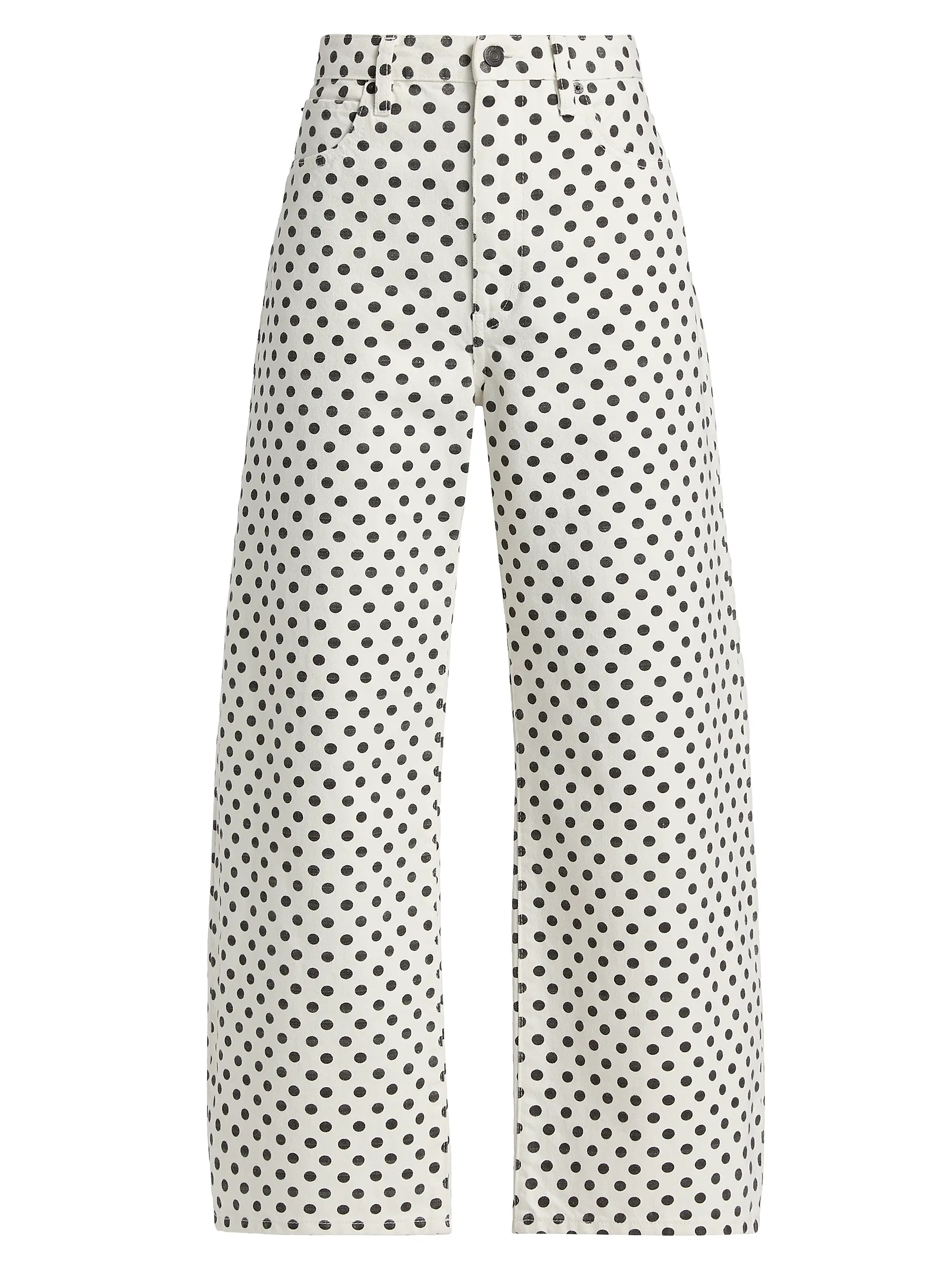 The Bow Polka-Dot Crop Jeans | Saks Fifth Avenue