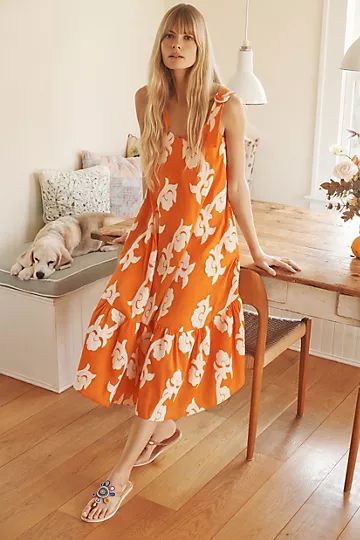 Phoebe Flounced Maxi Dress | Anthropologie (US)