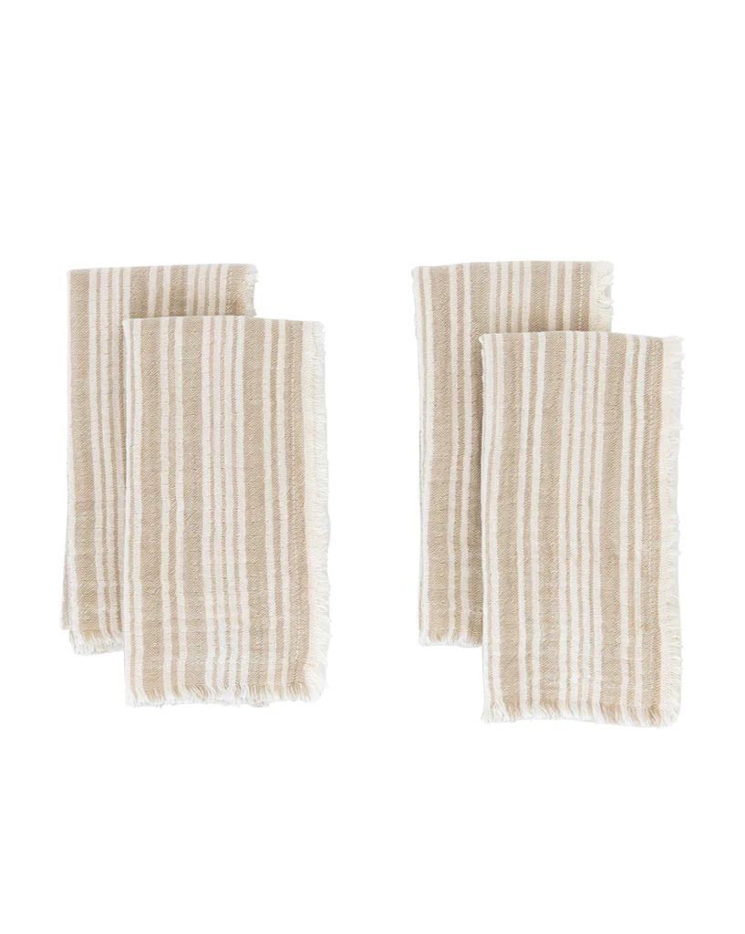 Fringed Taupe Cotton Napkins (Set of 4) | McGee & Co.