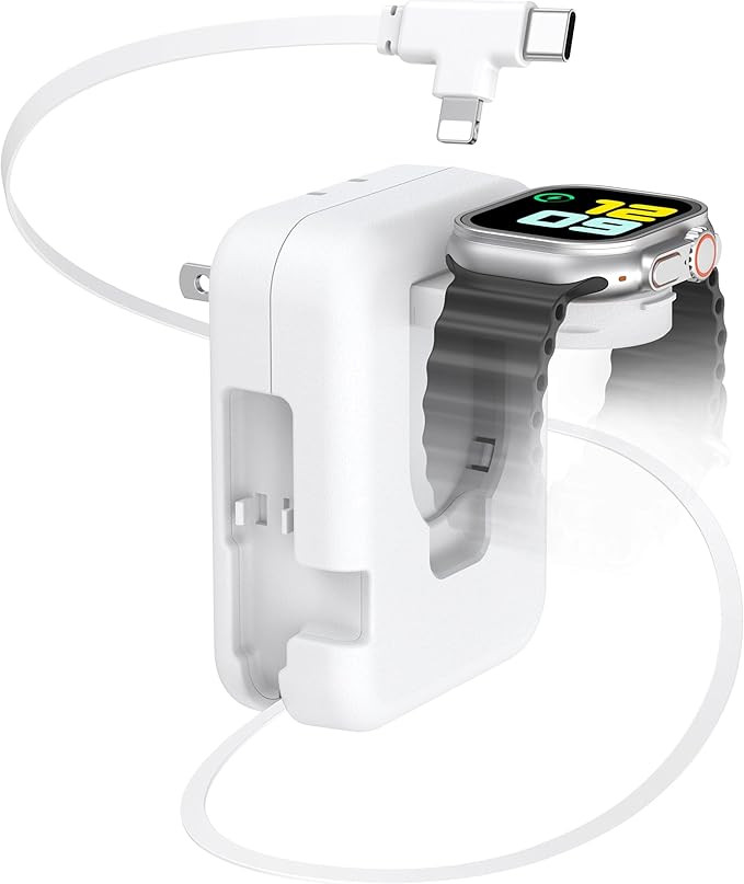 3 in 1 Retractable Wall Charger for Apple Watch,36W Fast Charging Block with 31 Inch Lighteing& T... | Amazon (US)