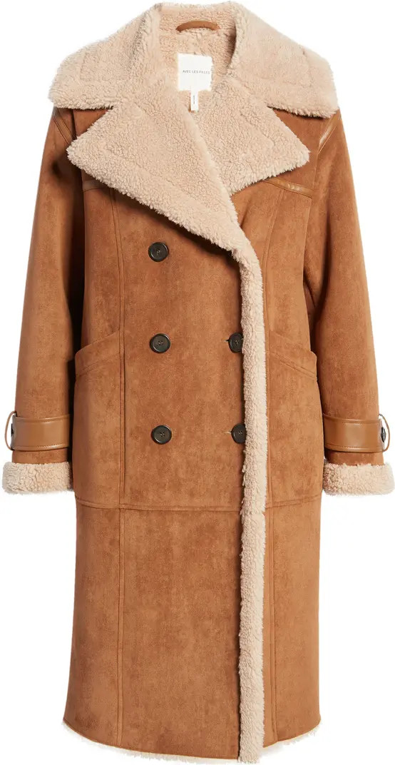 Faux Shearling Longline Coat | Nordstrom