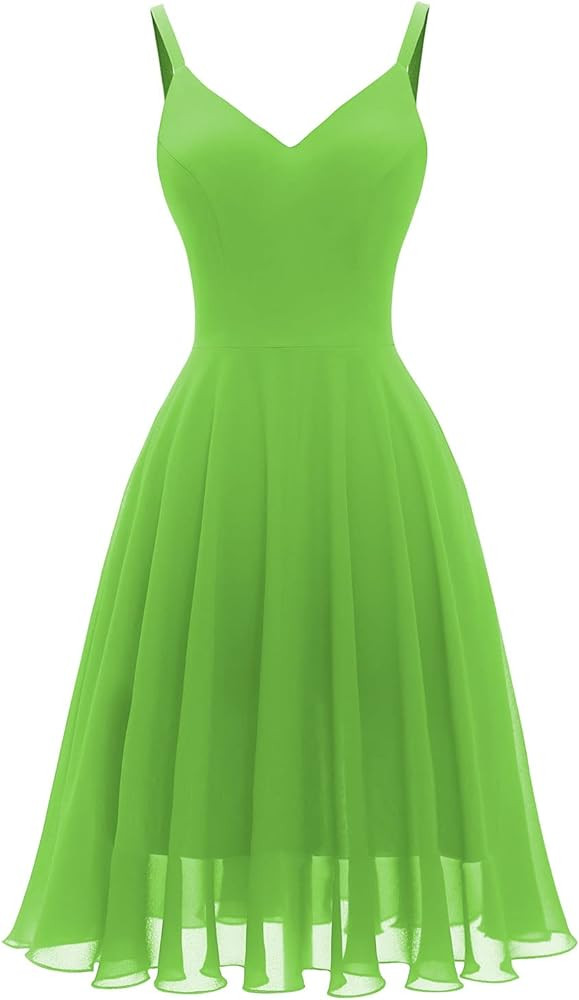 Ellames Women's 2026 Summer Dress Spaghetti Strap Cocktail Swing Beach Dresses V Neck Sundress | Amazon (US)