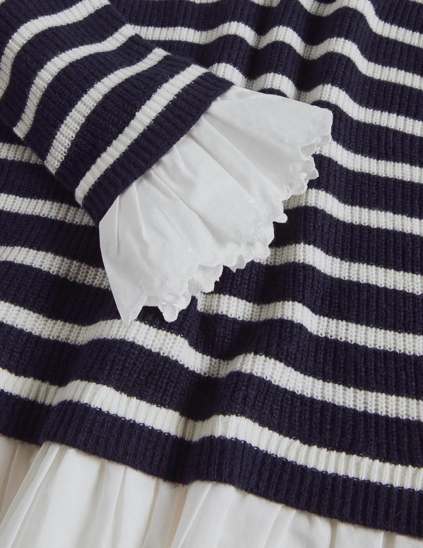 Catherine Woven Fluffy Sweater - Navy/Ivory Stripe | Boden US | Boden (US)