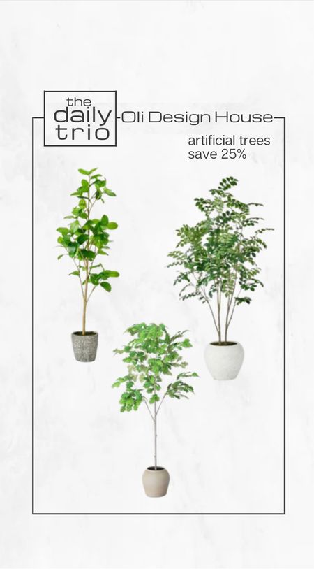 Daily trio

Artificial trees that are 20% off right now! 

#LTKsalealert #LTKFind #LTKhome