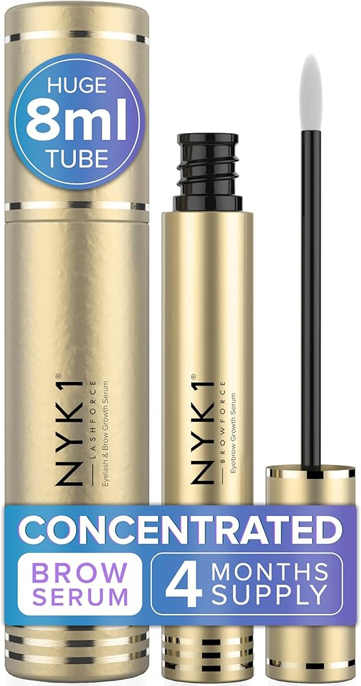 NYK1 CONCENTRATED Eyebrow Growth Serum For Thicker Brows (XL - 8ml) BrowForce Eyebrow Serum To Gr... | Amazon (US)