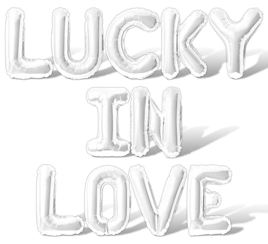 Letter Balloons - LUCKY IN LOVE 16" Inch Alphabet Letters Foil Mylar Balloon Bachelorette, Bridal... | Amazon (US)