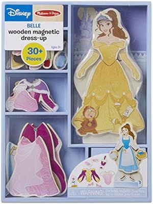 Melissa & Doug Disney Belle Magnetic Dress-Up Wooden Doll Pretend Play Set (30+ Pieces) | Amazon (US)