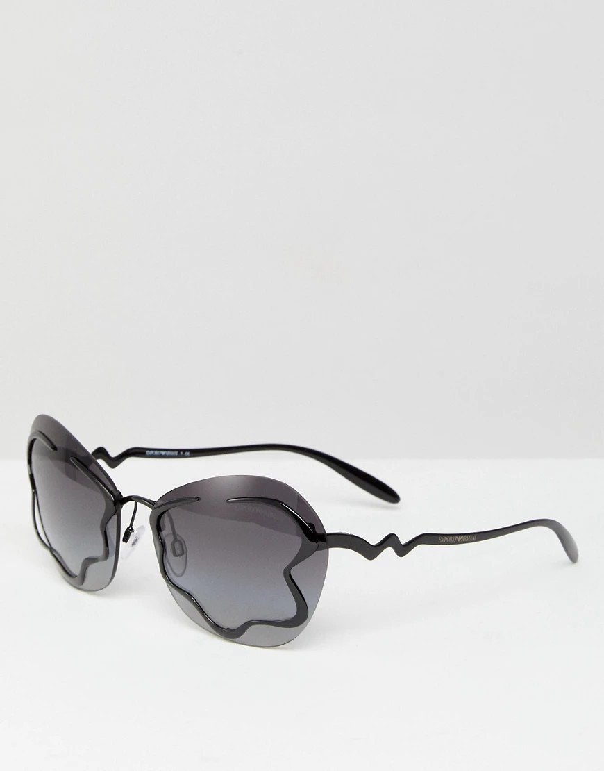 Emporio Armani oversized cat eye sunglasses in black 65mm | ASOS (Global)