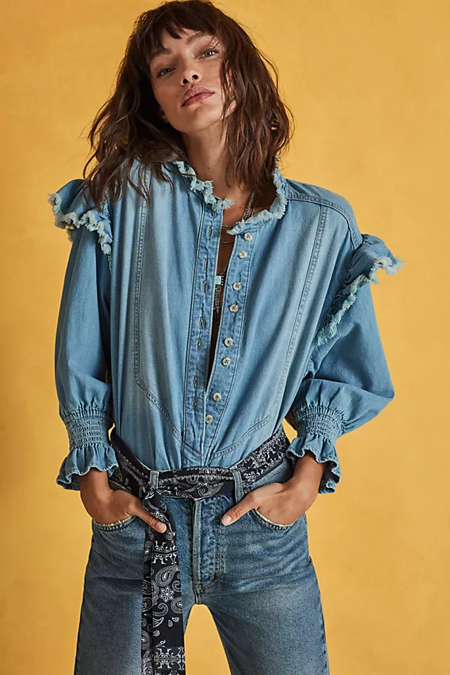 Louise Denim Top | Free People (Global - UK&FR Excluded)