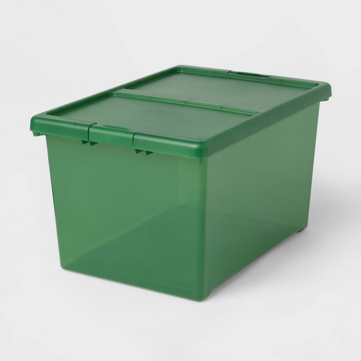 70qt Latching Storage Box Green Tint - Brightroom™ | Target