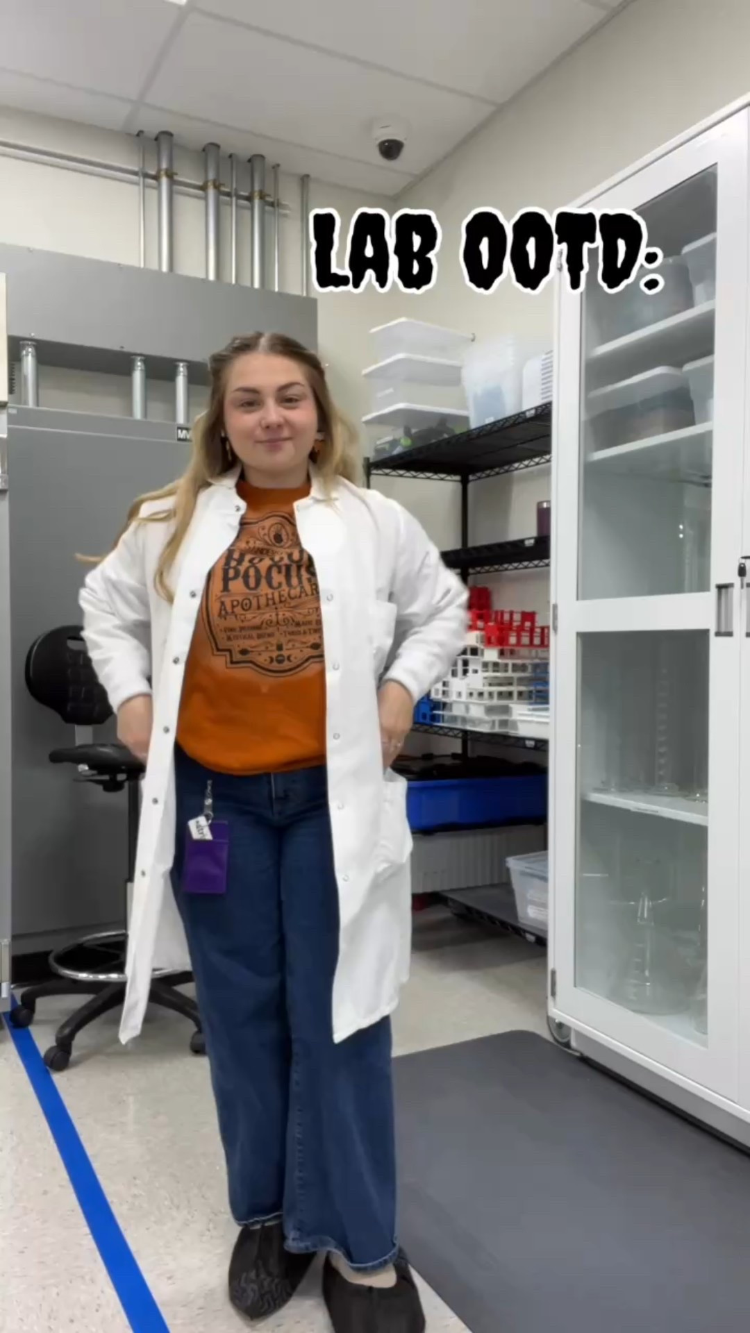 Cozy, comfy, and a little witchy 👩🏼‍🔬🧪 

I’m obsessed with this burnt orange Hocus Pocus Apothecary sweatshirt because it’s the perfect mix of Halloween aesthetic, cozy fall vibes, and casual work outfit inspo! 🍂 

Pairing it with high-waisted wide-leg jeans, nail inspo that matches the spooky season, and my everyday lab essentials (aka my trusty white coat + badge 🧬). 

Oh plus the Halloween themed hair clips and earrings add an extra “spooky” touch! 🎃

Shop this Halloween graphic sweatshirt, fall outfit, cozy crewneck, and casual jeans look on my LTK! #fallfashion #labootd #hocuspocus #apothecaryaesthetic #fallstyle #halloweenvibes #graphiccrewneck #comfystyle #cozyoutfit #witchyvibes #ltkfall #labgirlstyle #ltkinfluencer

#LTKHalloween #LTKFindsUnder50 #LTKWorkwear