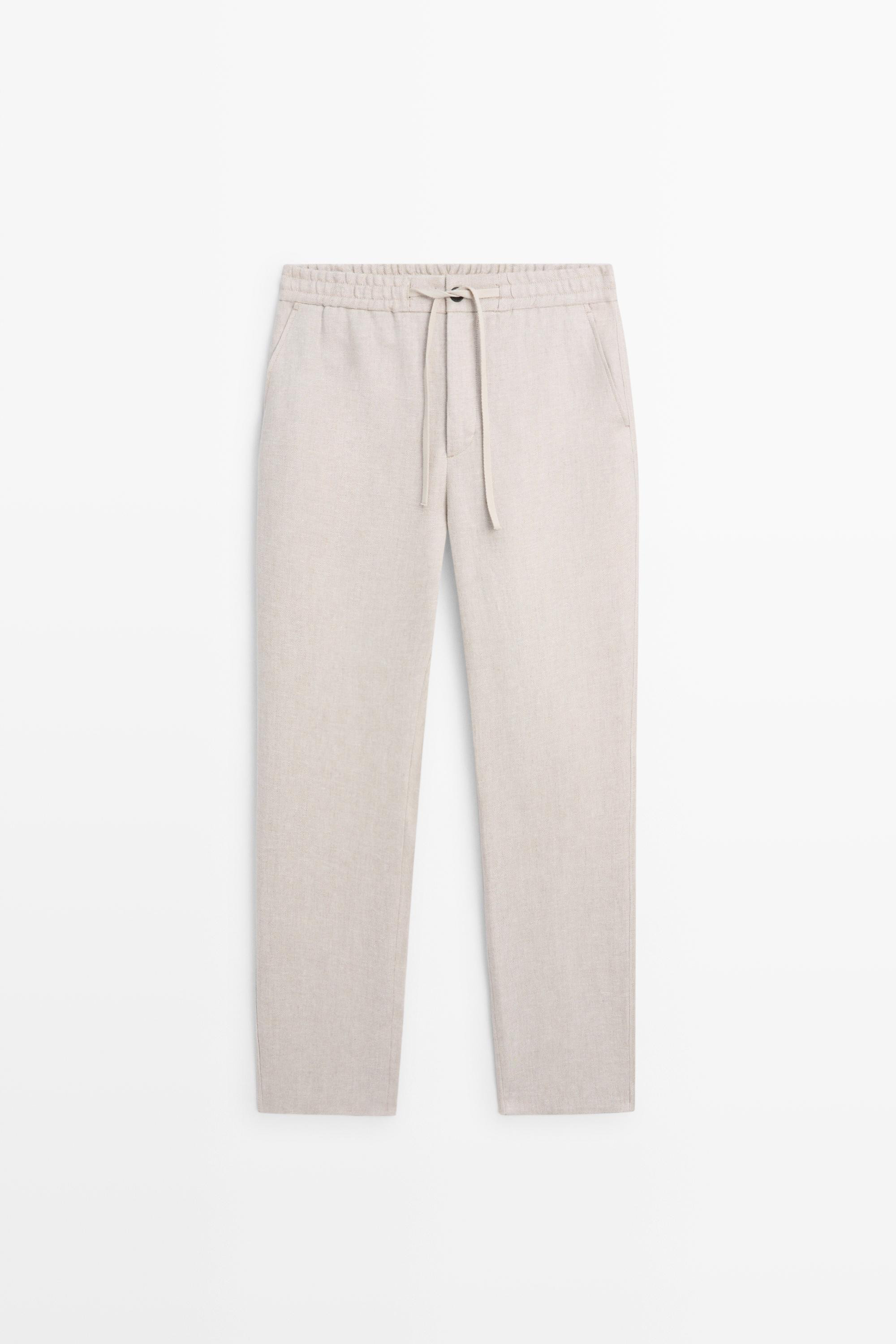 Pantalon structur\u00e9 100 % lin total look | Massimo Dutti FR