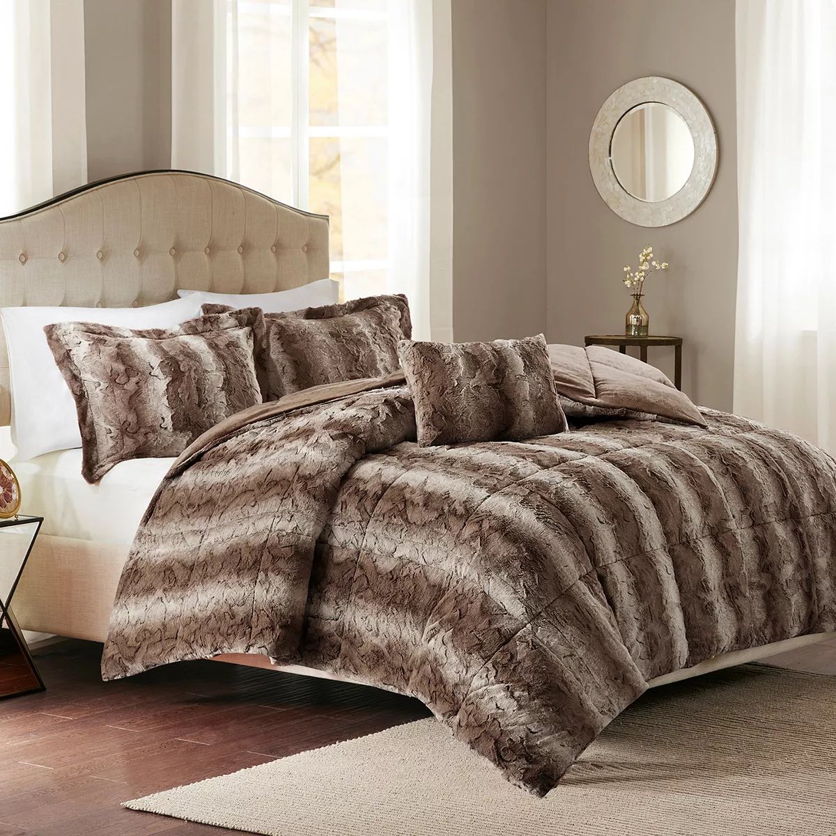 Madison Park Marselle Faux Fur Comforter Set with Throw Pillow | Kohl's