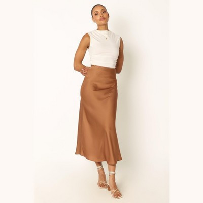 Petal and Pup Nellie Satin Midi Skirt - Bronze XS | Target